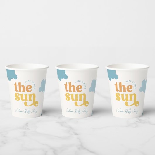 Hier komt de Sun Shower Paper Cups Papieren Bekers (Multi)