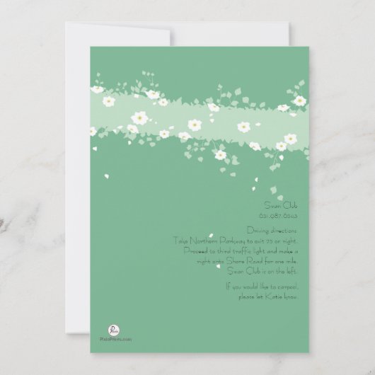 Hier komt de Uitnodiging van de Bridal van de Brid (Achterkant)