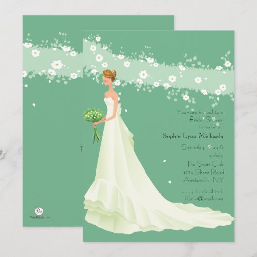 Hier komt de Uitnodiging van de Bridal van de Brid (Voorkant / Achterkant)