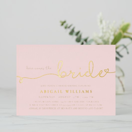 Hier komt de Uitnodiging van de Folie van de Bride (Staand Voorkant)