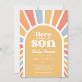 Hier komt de uitnodiging van het Baby shower Son (Voorkant)