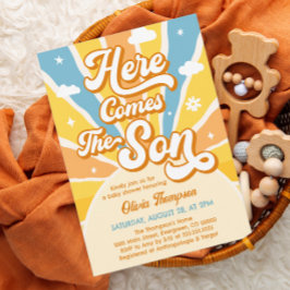 Hier komt de uitnodiging van het Baby shower Son