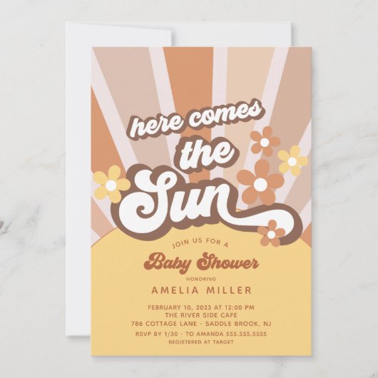 Hier komt de Uitnodiging van het Baby shower van d (Voorkant)