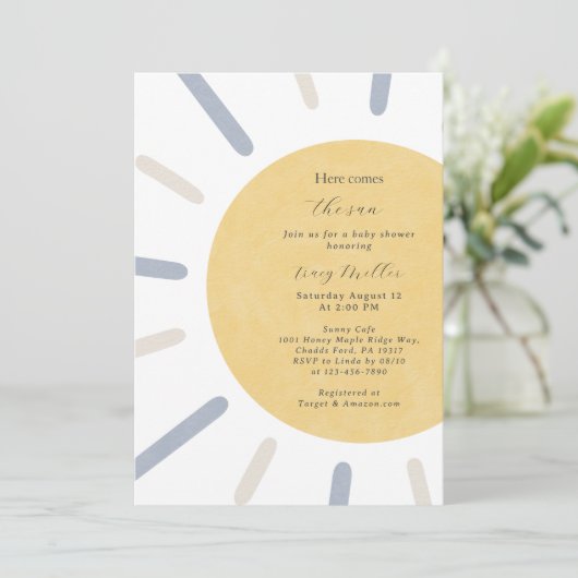 Hier komt de Uitnodiging van het Baby shower van d (Staand voorkant)