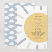 Hier komt de Uitnodiging van het Baby shower van d (Voorkant / Achterkant)