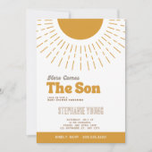 Hier komt de uitnodiging voor het Baby shower Son (Voorkant)