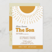 Hier komt de uitnodiging voor het Baby shower Son (Voorkant / Achterkant)