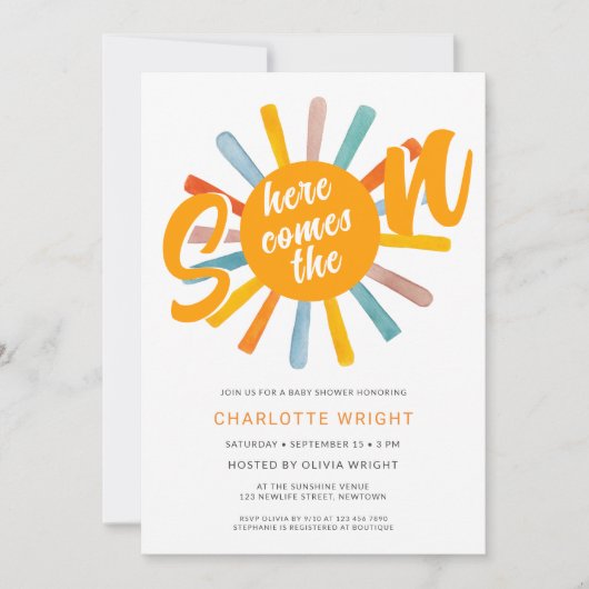 Hier komt de uitnodiging voor het Baby shower Son (Voorkant)