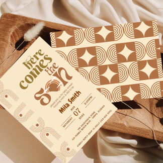 Hier komt de uitnodiging voor het Baby shower Son