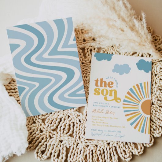 Hier komt de uitnodiging voor het Baby shower Son