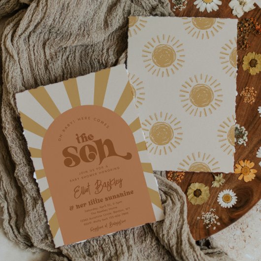 Hier komt de uitnodiging voor het Baby shower Son