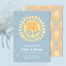 Hier komt de uitnodiging voor het Baby shower Son