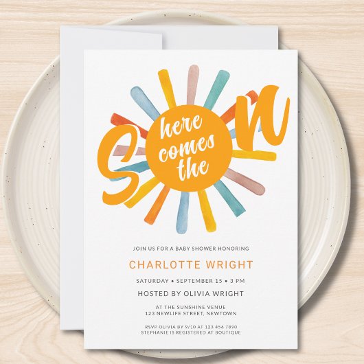 Hier komt de uitnodiging voor het Baby shower Son