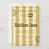 Hier komt de uitnodiging voor het SON-baby shower (Voorkant)