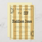 Hier komt de uitnodiging voor het SON-baby shower (Voorkant / Achterkant)