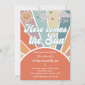 Hier komt de zon 1e verjaardag regenboog kaart (Voorkant)