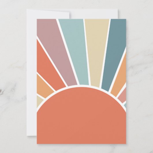 Hier komt de zon 1e verjaardag regenboog kaart (Achterkant)