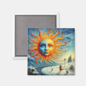 Hier komt de zon - AI Art Print Magneet (Voorkant / Achterkant)