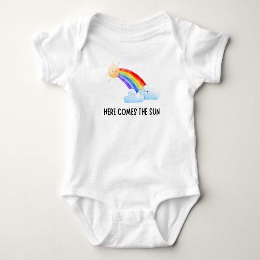 Hier komt de zon Baby Bodysuit. Romper (Voorkant)