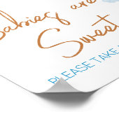 Hier komt de zon Baby shower baby's zijn zoet Poster (Hoek)