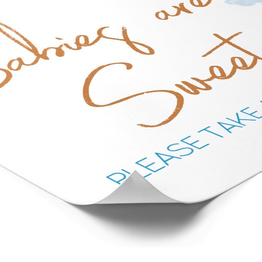 Hier komt de zon Baby shower baby's zijn zoet Poster (Hoek)