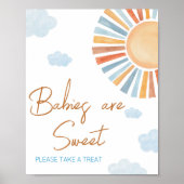 Hier komt de zon Baby shower baby's zijn zoet Poster (Voorkant)