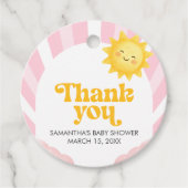 Hier Komt de Zon Baby Shower Bedankjes Labels (Voorkant)