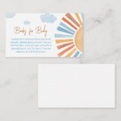 Hier komt de zon Baby shower boeken voor Baby Informatiekaartje (Voorkant / Achterkant)