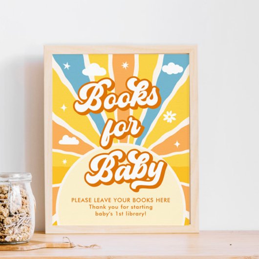 Hier komt de zon Baby shower boeken voor Baby Poster