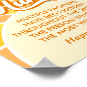 Hier komt de zon Baby shower fopspeen jacht Poster (Hoek)