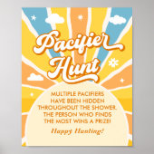 Hier komt de zon Baby shower fopspeen jacht Poster (Voorkant)