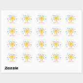 Hier komt de zon Baby shower gunst Ronde Sticker (Vel)