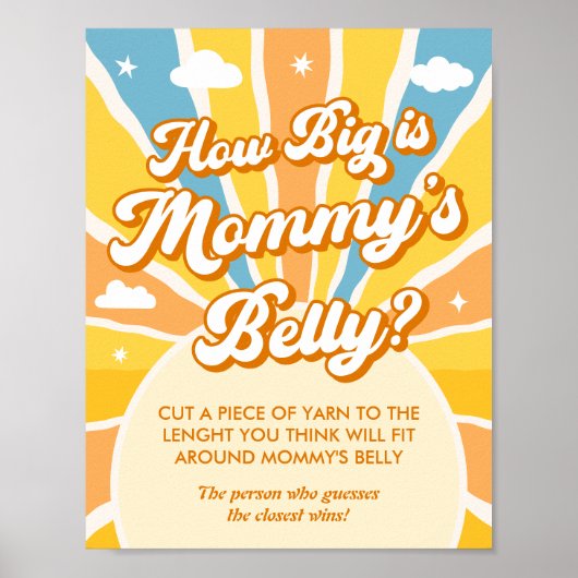 Hier komt de zon Baby shower hoe groot haar buik Poster (Voorkant)