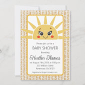 Hier komt de zon Baby shower Invitation Kaart (Voorkant)