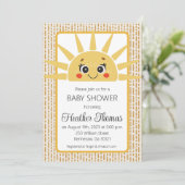 Hier komt de zon Baby shower Invitation Kaart (Staand voorkant)