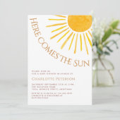 Hier Komt De Zon Baby Shower Kaart (Staand voorkant)