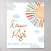 Hier komt de zon Baby shower luier rafel Poster (Voorkant)