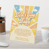 Hier komt de zon Baby shower niet zeggen Baby spel Reclamebord Met Voetstuk (Insitu)