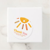 Hier komt de Zon Baby shower Ronde Bedankjes Labels (In situ)