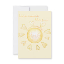 Hier Komt De Zon Baby Shower Uitnodiging 
