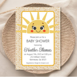Hier komt de zon Baby Shower Uitnodiging