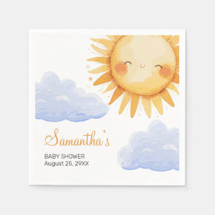 Hier komt de Zon baby shower uitnodiging  Servet