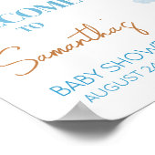 Hier komt de zon Baby shower welkom Poster (Hoek)