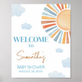 Hier komt de zon Baby shower welkom Poster (Voorkant)
