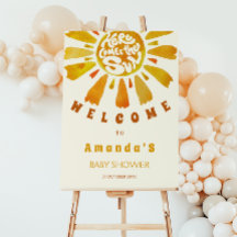 Hier komt de zon Baby Shower Welkom