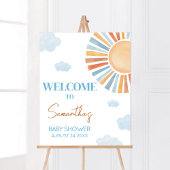 Hier komt de zon Baby shower welkom Poster