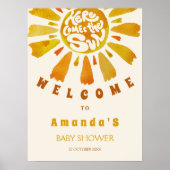 Hier komt de zon Baby shower welkom Poster (Voorkant)