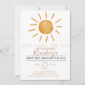 Hier komt de zon boho Birthday Invitation Kaart (Voorkant)