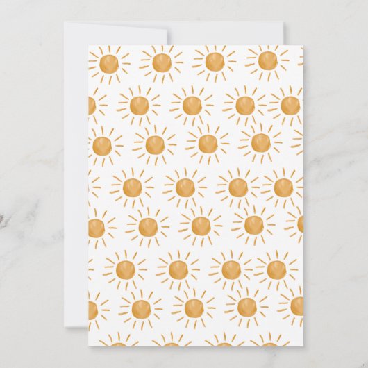 Hier komt de zon boho Birthday Invitation Kaart (Achterkant)