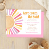 Hier komt de zon boho meisje baby shower kaart